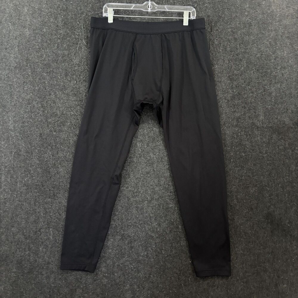 Duluth Trading Co Devil Track Fleece Base Layer Pants Men's XLx32 Black Stretch